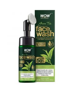 Wow Green Tea Foaming Face Wash With Brush 150ml
