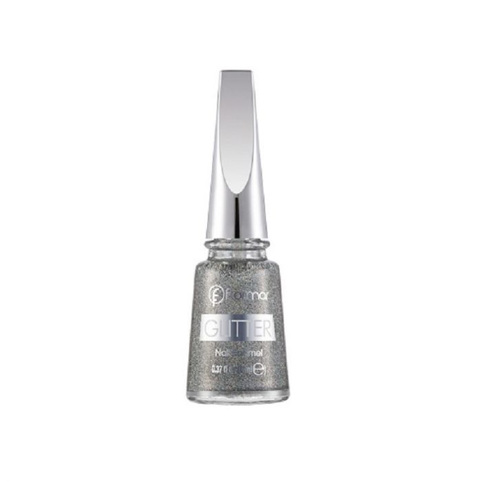 Flormar Glitter Nail Enamel - 14 Holographic silver