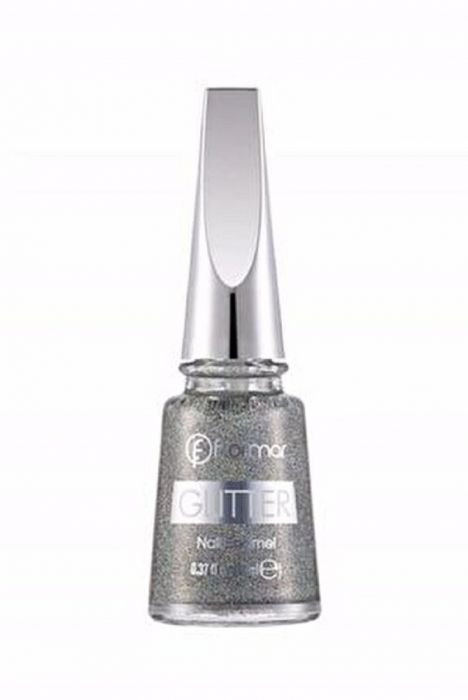 Flormar Glitter Nail Enamel - 38 Holographic Silver