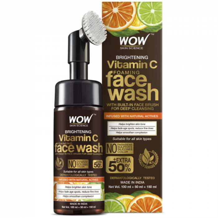 Wow Brightening Vitamin C Face Wash With Face Brush 150ml
