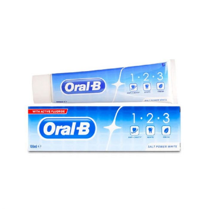 Oral-B Salt Power White 1.2.3 With Active Fluoride Toothpaste 100ml