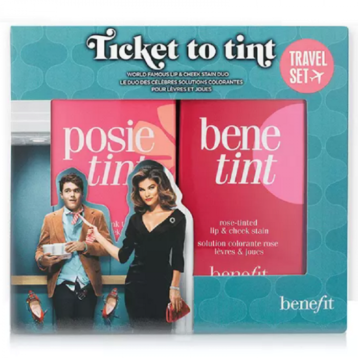 Benefit Ticket to Tint Rose Tinted Lip and Cheek Stain - Red, Set