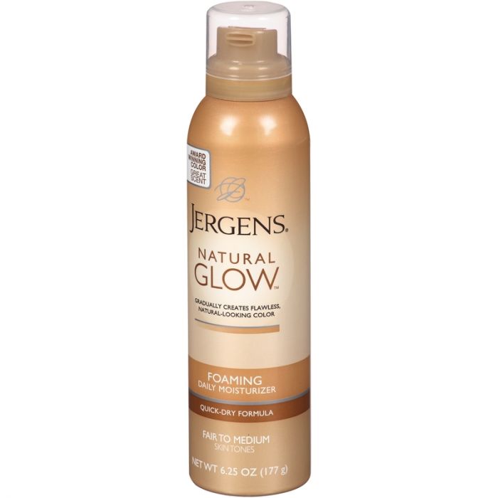 Jergens Natural Glow Foaming Daily Moisturizer Fair To Medium Tan Skin Tones 177g