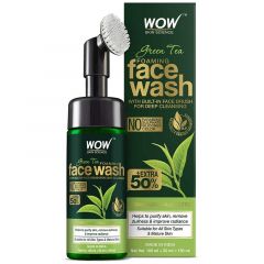 Wow Green Tea Foaming Face Wash With Brush 150ml